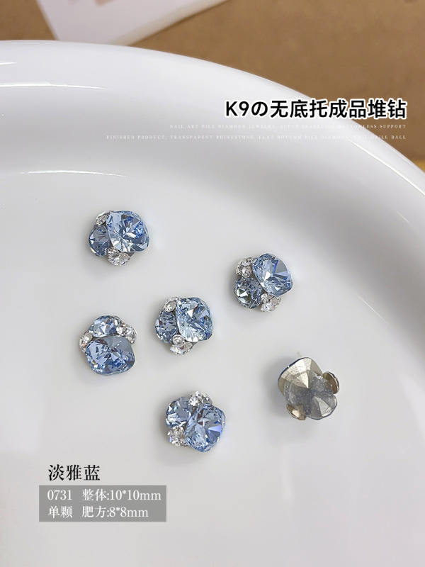 K9 ネイルアートジュエリー完成品底なし太い正方形の積み重ねダイヤモンド超光沢のあるホワイト多用途特殊形状ネイルアートダイヤモンドボール装飾|undefined