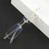 new pattern Blue light Presbyopic glasses Frameless Trimming Presbyopia glasses the elderly 100 glasses TR Soft legs Factory wholesale