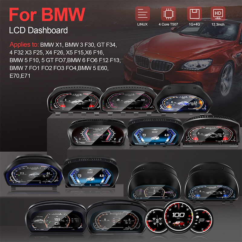 Adecuado para BMW 1234567 serie X1X2X3X4X5X6GT todos los medidores LCD con HUD cuatro temas de conmutación