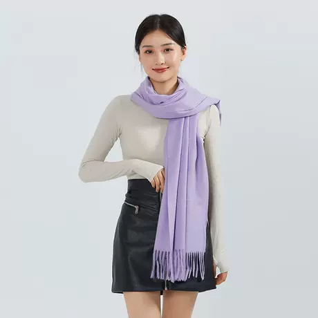 新款纯色中国红围巾女 流苏披肩围巾女时尚秋冬保暖披肩女围脖