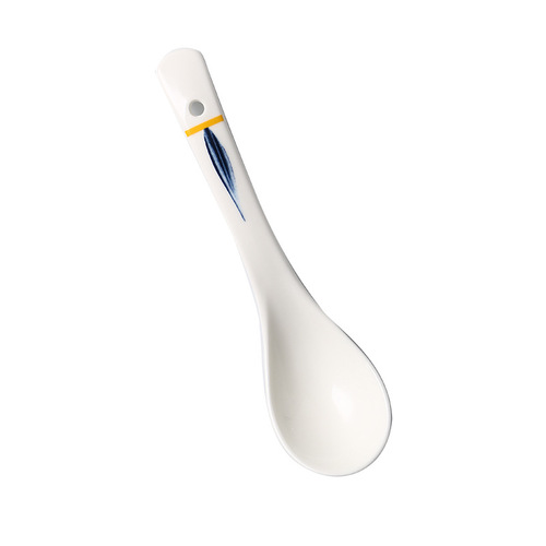 Wholesale Japanese tableware ceramic long handle spoon noodle bowl spoon medium spoon