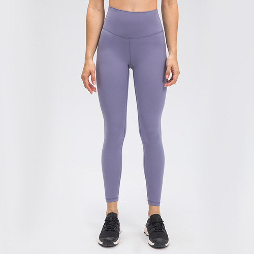 Diqian's new skin-friendly nude yoga pants for women, high-waisted hip-lifting running tight elastic sports fitness pants