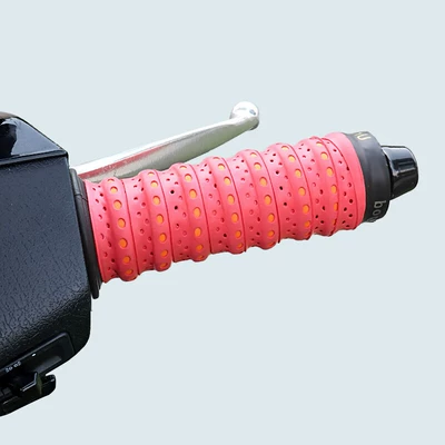silicone clutch and brake handle – Motorcycle Handle Cover - twisted-handlebar-covers-red-and-orange-pair