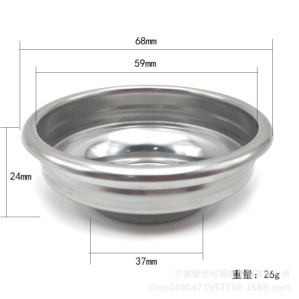 51MM máquina de café de alta presión Doble Taza 2 Taza colador poroso sin presión Americano tanque de polvo de una sola capa de acero inoxidable tazón de polvo