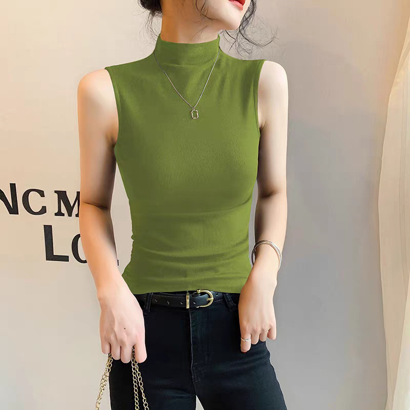 半高领背心女内搭春夏2025新款黑色莫代尔坎肩修身百搭无袖上衣女|undefined