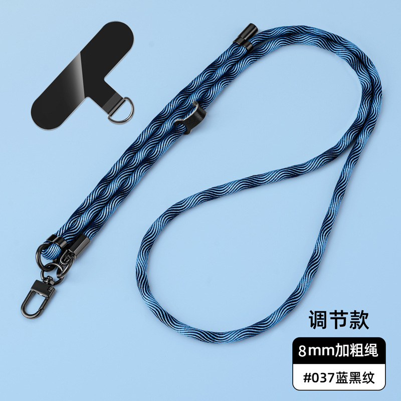 Cordón para teléfono móvil de 8mm, cuello colgante, mensajero, muñeca, eslinga de nailon resistente, cuerda anti-pérdida, longitud ajustable, espalda