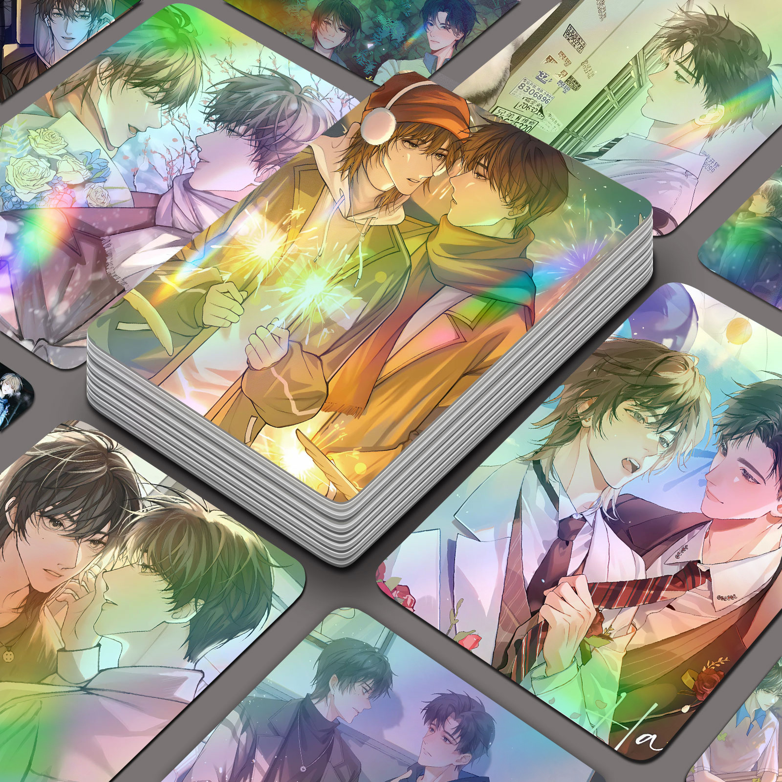 Pick me up after school, I have 55 laser cards of Chen Jingshen, Yu Fan anime merchandise, 3-inch card box, card film, card album, gift.