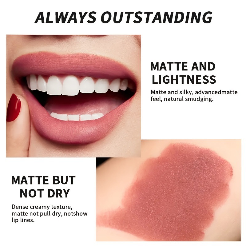 USHAS European and American Cross-border spot terciopelo mate lápiz labial textura brillante no es fácil de decolora esmalte de labios LP2283