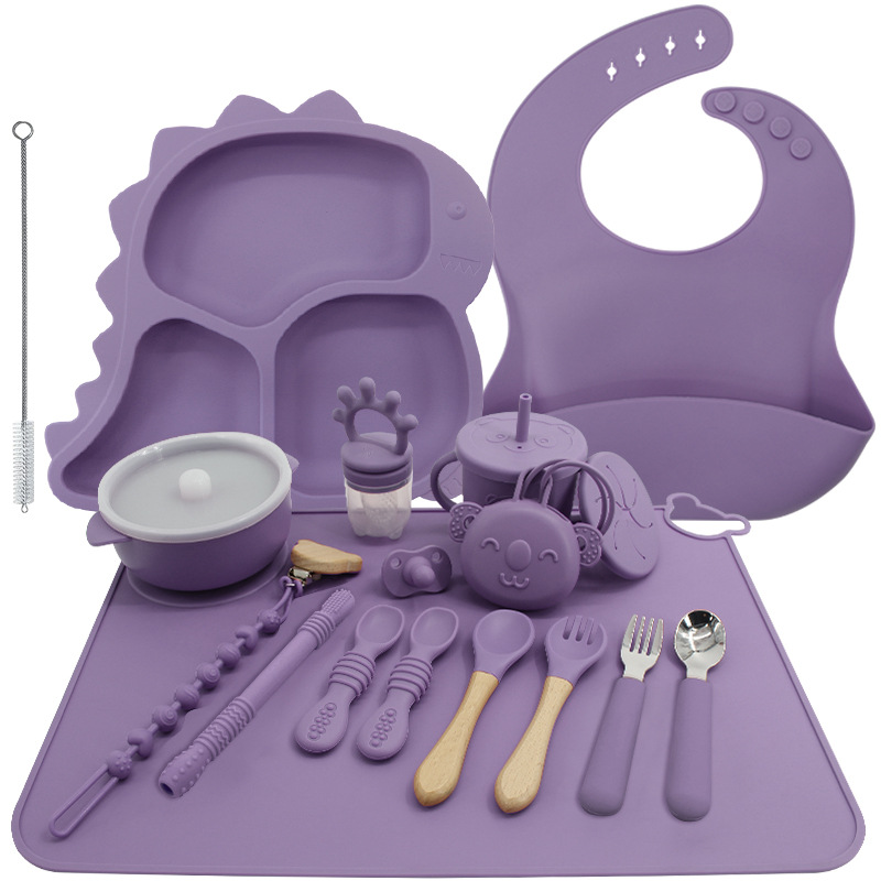 Vajilla de silicona para niños transfronteriza ins Juego de platos de comida para bebés de grado alimenticio de alto valor