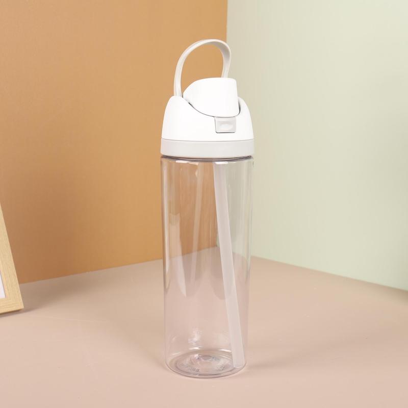 夏シンプルなストローダブルドリンクプラスチックカップ屋外大容量ポータブルウォーターカップハンドル付きフィットネススポーツウォーターボトル|undefined