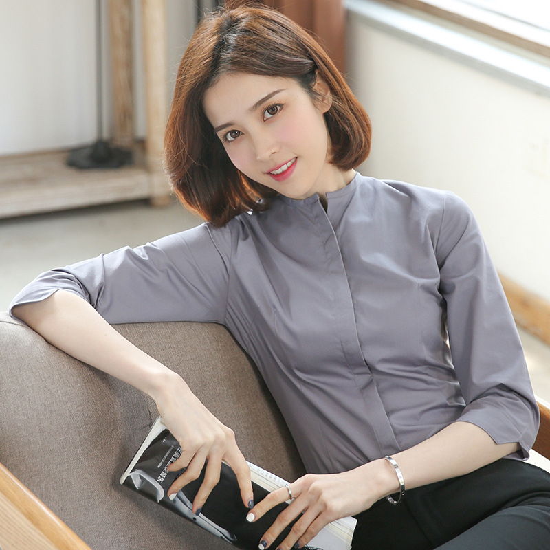 라운드 브이넥 그레이 611