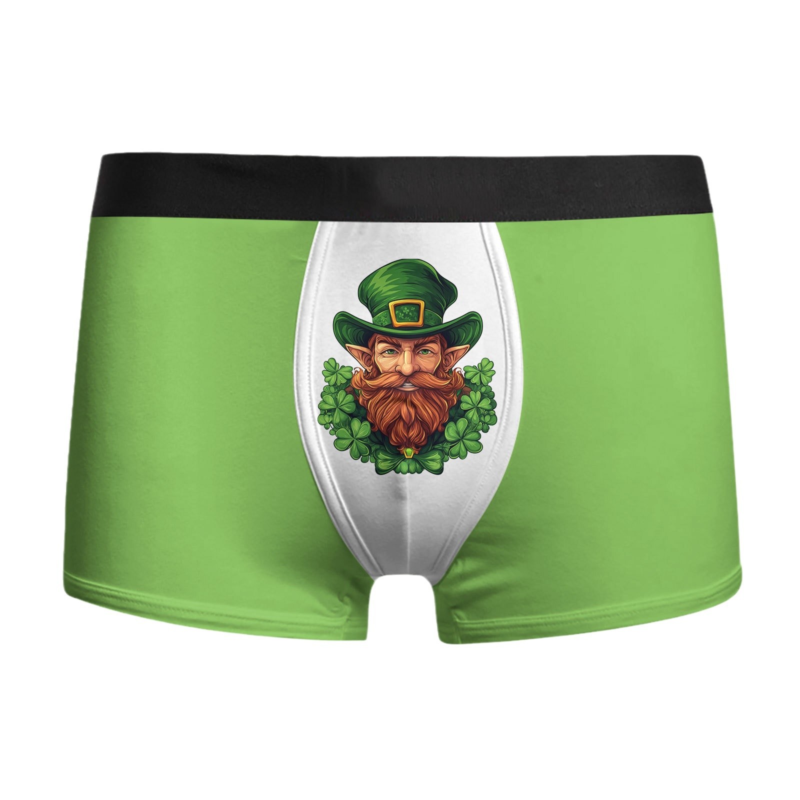 Ropa interior para hombres, ropa interior para hombres, calzoncillos bóxer transpirables baratos, pantalones cortos bóxer con estampado de trébol de cuatro hojas de vacaciones MP01
