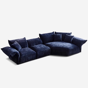 允馨edra花瓣沙发意式极简雪尼尔布艺沙发异形弧形贵妃位高端沙发-阿里巴巴