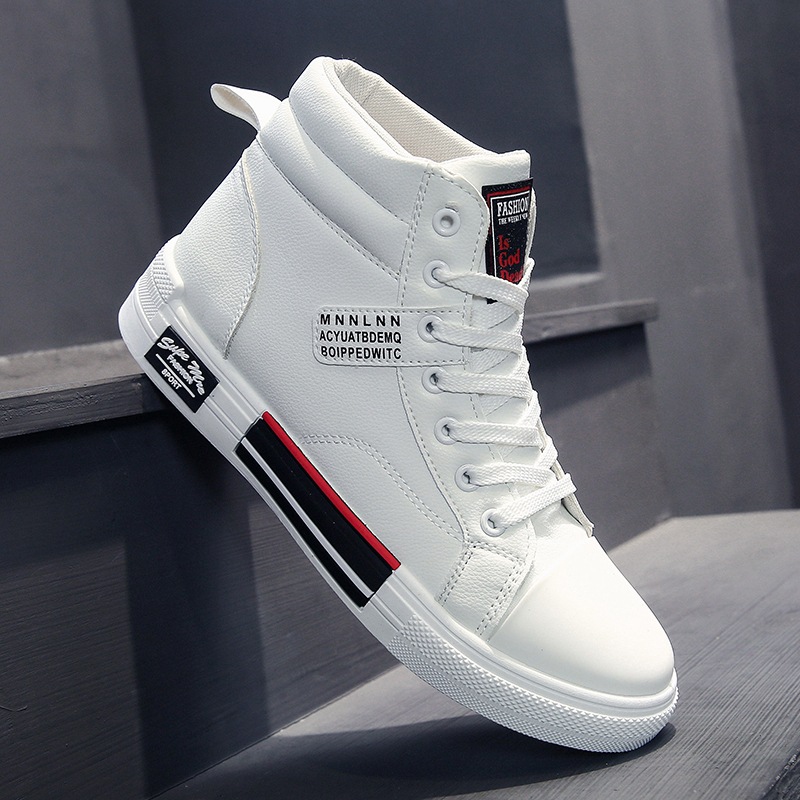 2026 Spring New Men's High-Top Sneakers Korean Style Fashion Trendy Sports Casual Shoes for Male Students