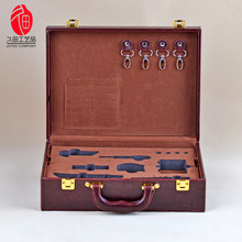 礼盒PU皮革交房盒皮质手提箱钥匙礼品包装盒保险资料箱
