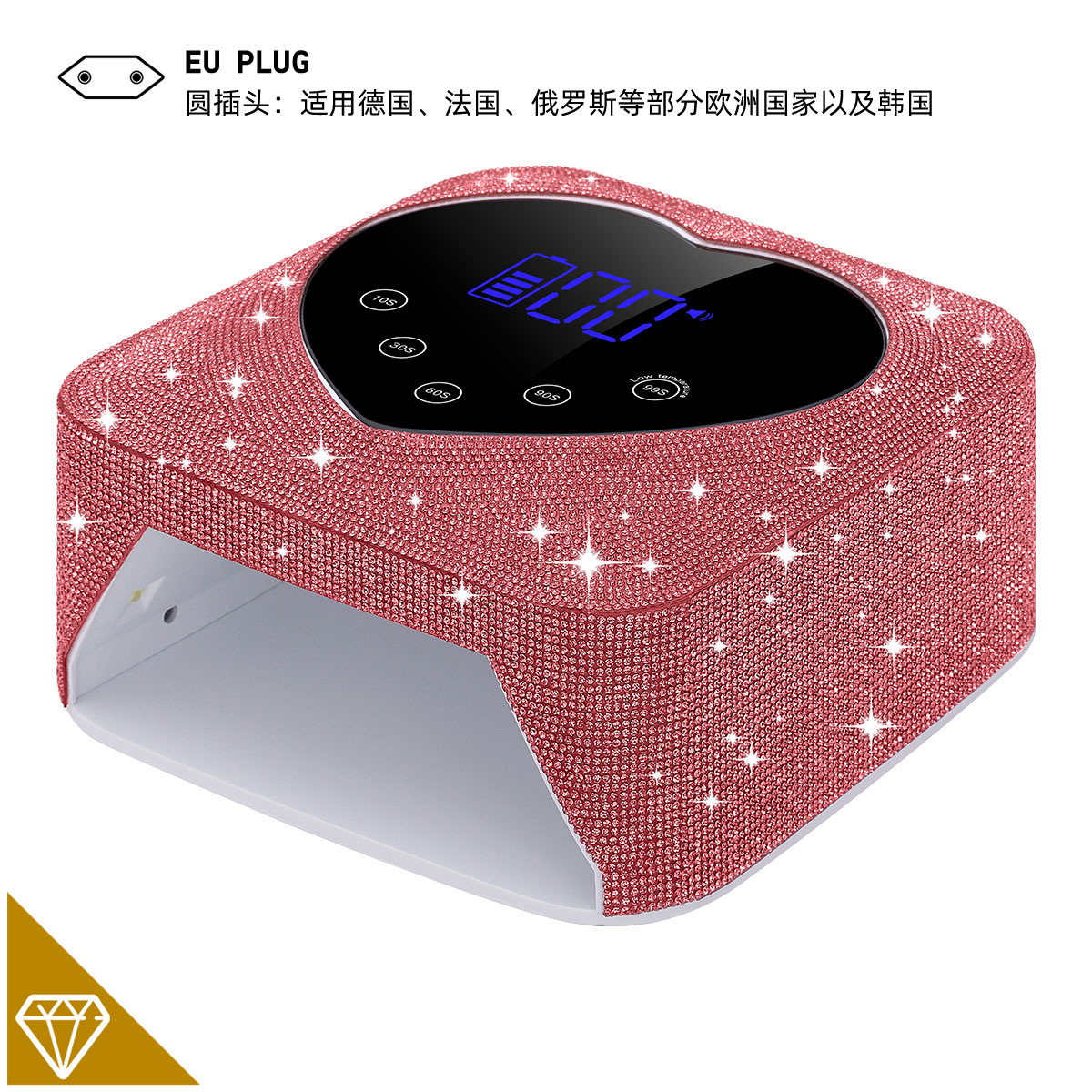 Nuevo diamante de parche transfronterizo, lámpara de manicura inalámbrica, máquina de fototerapia, carga LED, lámpara de parrilla de manicura portátil, tienda de manicura