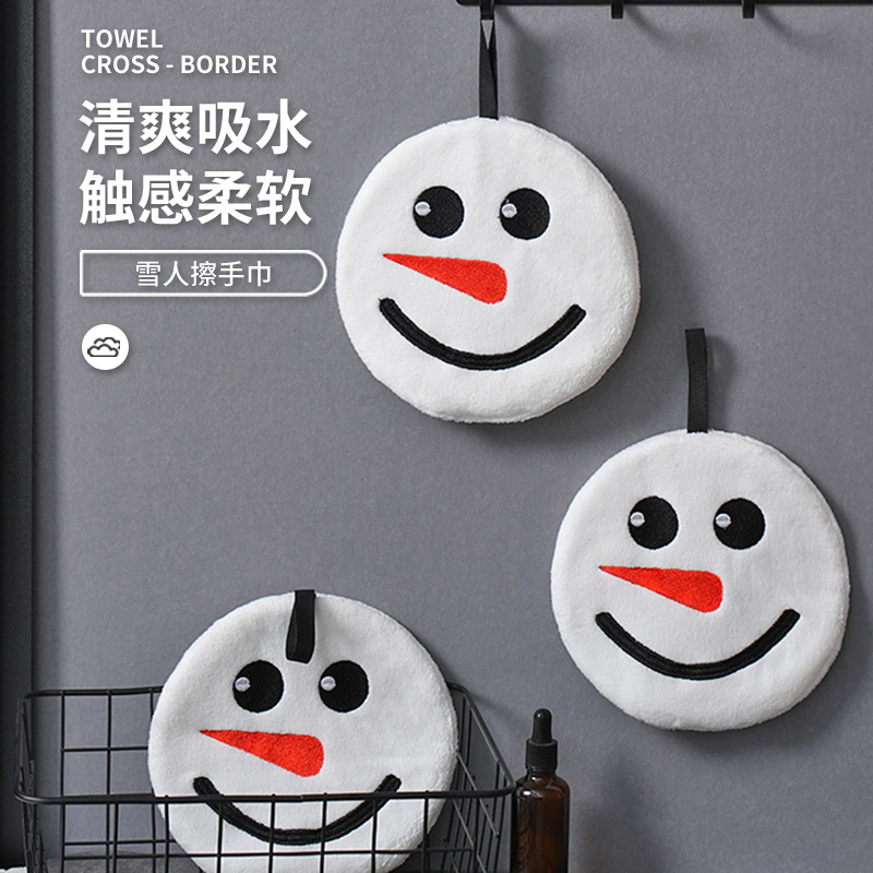 New Snowman Hand Towel Wholesale Christmas Decoration Soft Absorbent Kidsren's Gift Can Be Hung Hand Towel Dropshipping