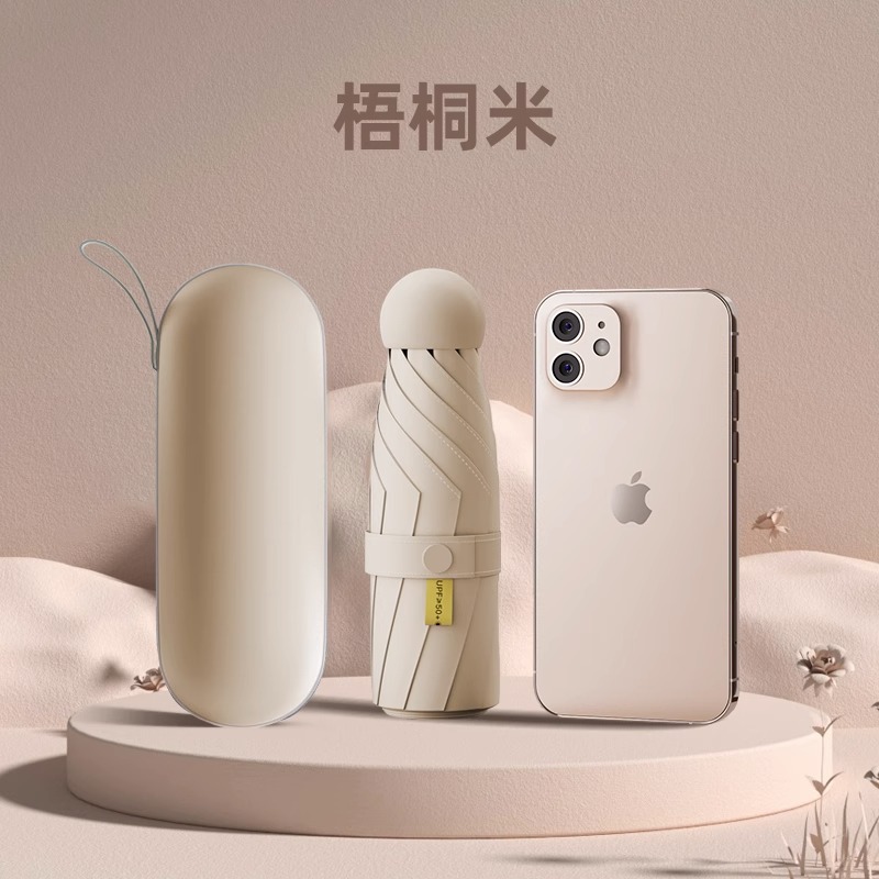 50% de descuento en mini cápsula portátil paraguas solar protección UV paraguas solar regalo publicidad paraguas lote