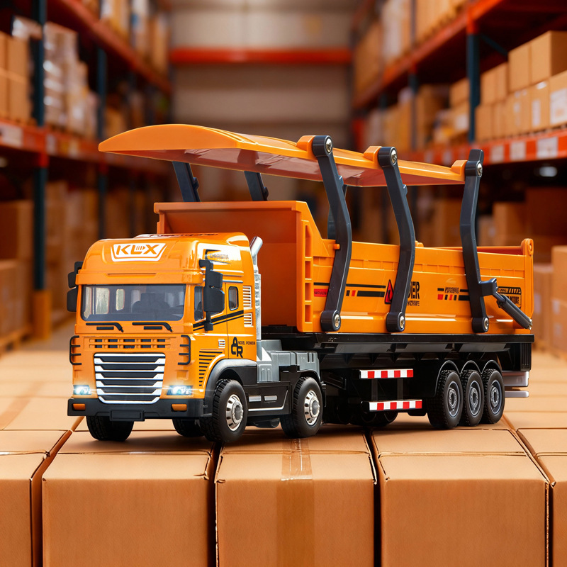 Children's Alloy Engineering Vehicle Tractor Truck Inertia Forward Freight Truck Dump Truck Boy Toy Wholesale Educational