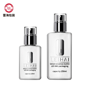 Daily Chemical Packaging Manufacturer Directly Supplies Lotion Bottle 120/250ml Square Bottle Pet Plastic Press Pump Bottle Empty Bottle