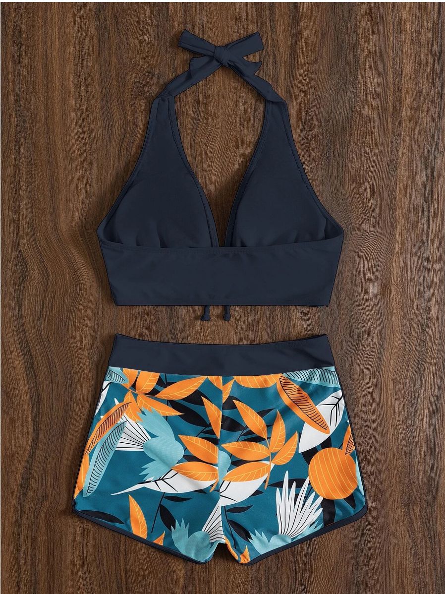 Set bikini vita alta con stringhe sexy costume da bagno donna_voghion.com