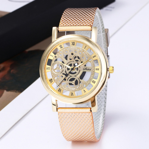 AliExpress Belt watch foreign trade fashion hollow soft tape watch non-mechanical watch for men