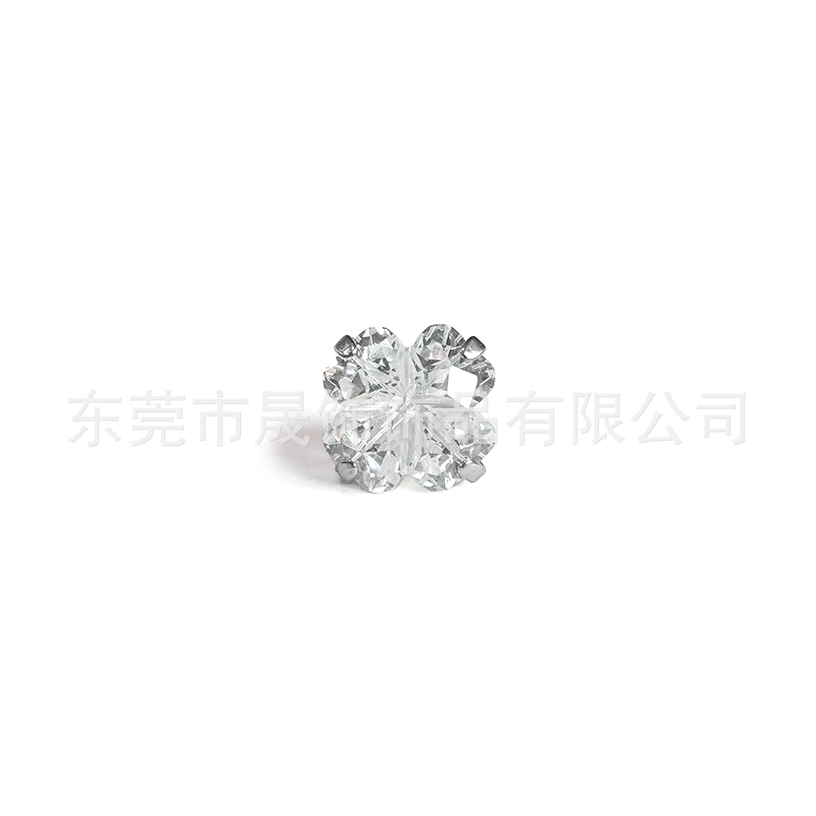 F136 Titanium Alloy 四叶草 Cubic Zirconia Ear Stud 渐变幸运草 Helix Cartilage Stud G23 Titanium Internal Thread Piercing Jewelry