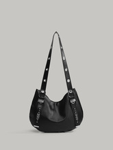 小众设计机车包2025新款暗黑朋克铆钉单肩包大容量时尚复古斜挎包