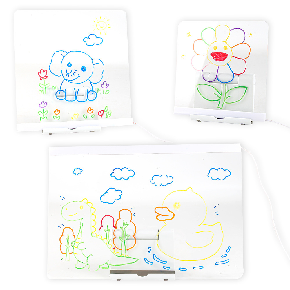 Tablero de pintura luminoso juguetes acrílicos hechos a mano DIY tablero de pintura borrable tablero fluorescente creativo herramienta de dibujo a mano