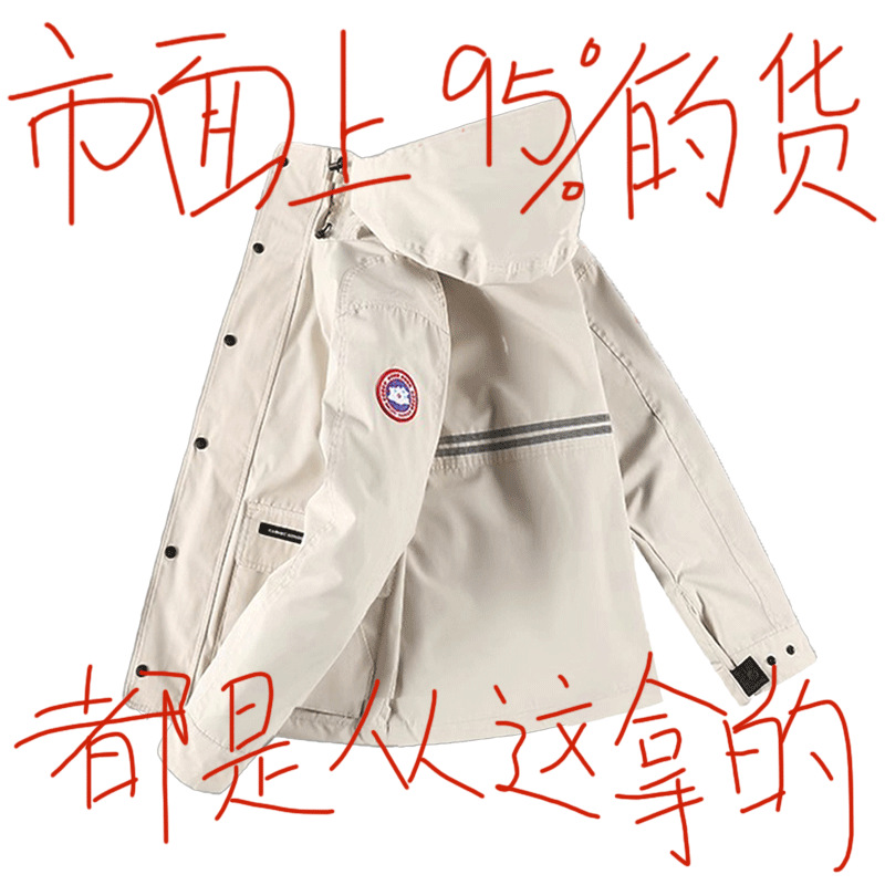 2026 Spring/Summer New Men's Workwear Hooded Zipper Windproof Jacket/Sports Windbreaker/Coat