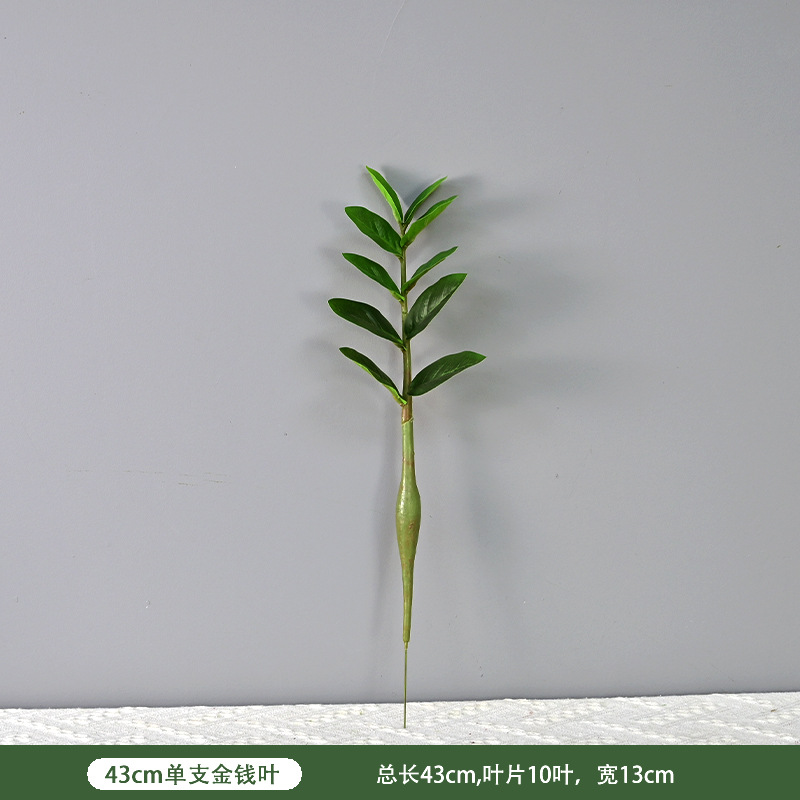 Simulación dinero hoja eucalipto pequeño árbol olla sola hoja artificial tropical verde falso árbol de simulación fortuna dinero árbol