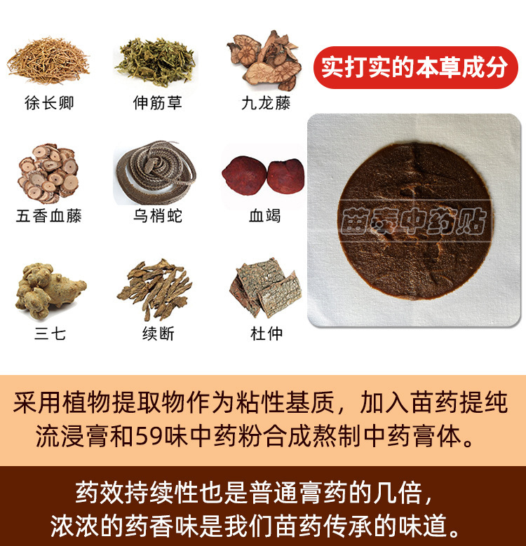 Miaotai Handmade Herbal Body Patches Old Black Plaster 10 Patches for Neck Shoulder Waist Knee Joint Care in use