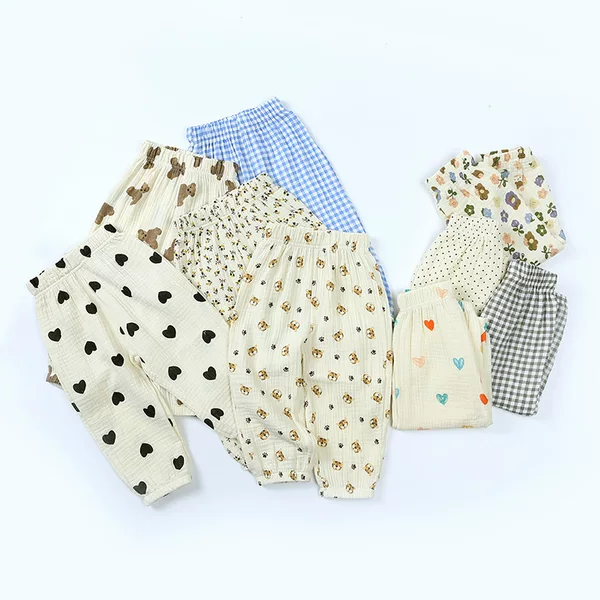 Korean Style Baby Mosquito-Repellent Pants 2026 Spring/Summer Thin Cotton Gauze Lantern Pants for Boys and Girls, Loose and Versatile Long Pants