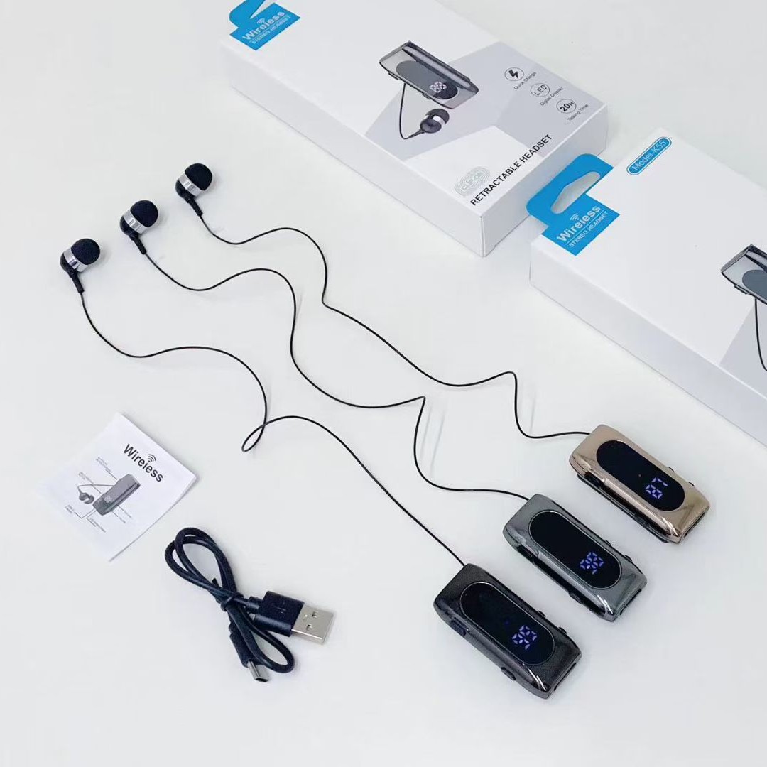 K55 collar clip inalámbrico tipo auriculares Bluetooth de larga duración auriculares comerciales impermeables auriculares de cable al por mayor image 1