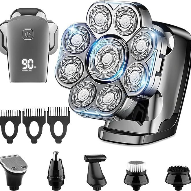 Cross-border 8D multifunción máquina de afeitar eléctrica para hombres cortadora de cabello máquina de afeitar eléctrica barba cuchillo maquinilla de afeitar cabeza calva