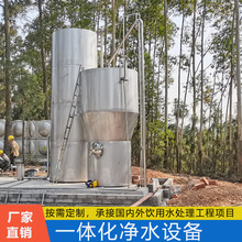 农村成套一体化净水设备不锈钢水箱石英砂超滤净水器河水处理设备