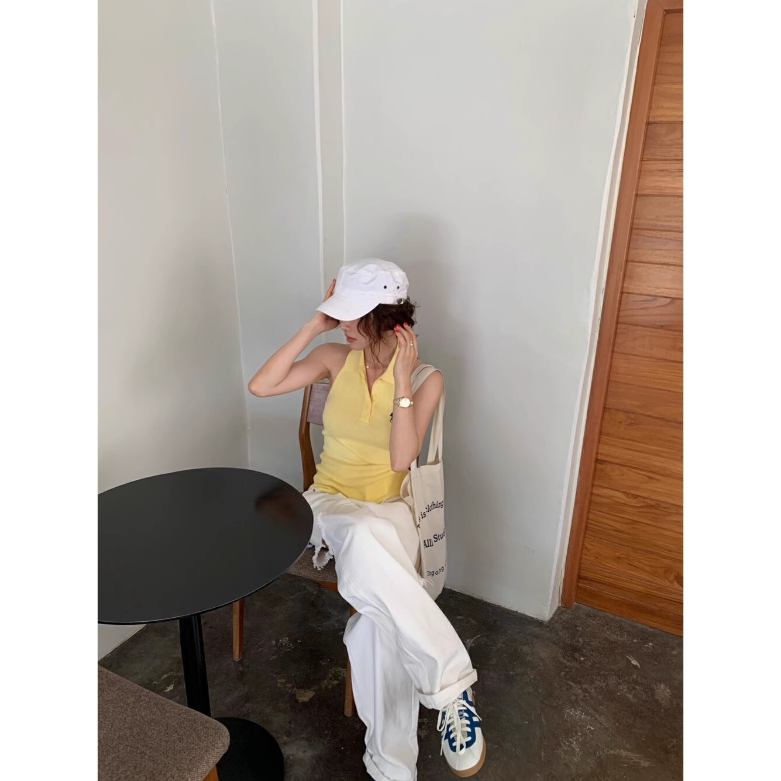 Spring retro knitted base fashionable tank top sleevless