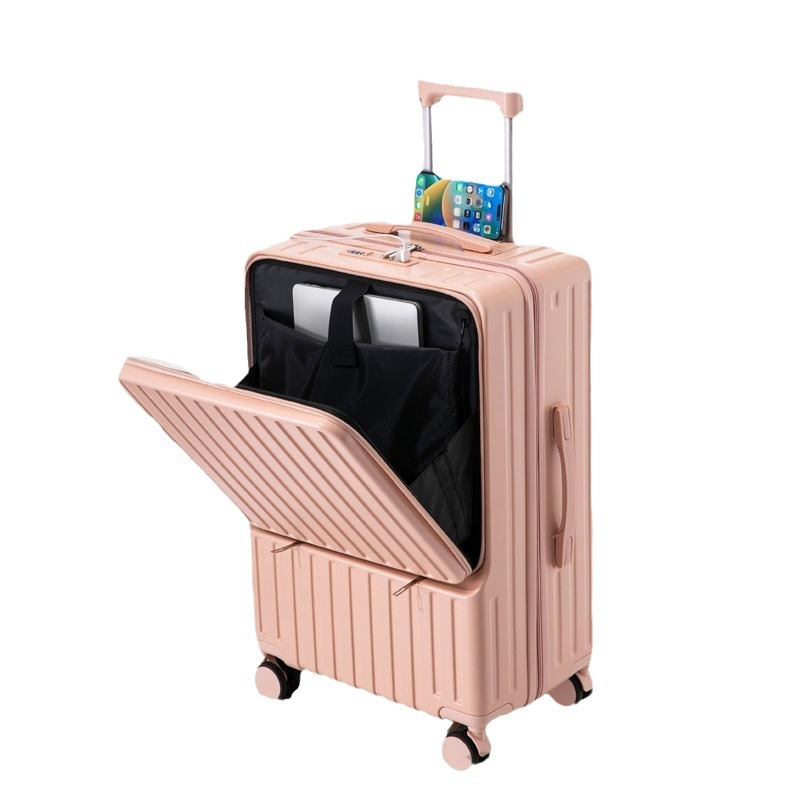 20 pulgadas multifuncional frente abierto maleta para estudiantes nuevas maletas de tracción duraderas ruedas universales