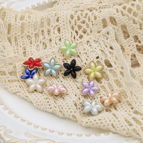 Star metal imitation shell button knitted cardigan sweater button shirt dress button top button white