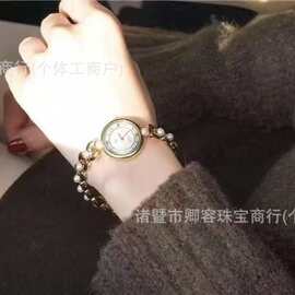 mikimoto同款珍珠手表天然贝壳表盘淡水akoya珍珠小金表送礼诸暨