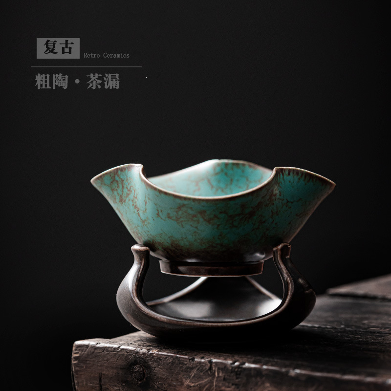 Jianying vintage colador de té de cerámica colador de té de Kung Fu juego de té colador de residuos de té colador de té base