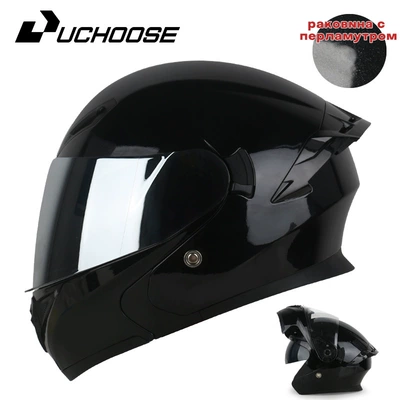 Retro Riding, Full Coverage, Motorcycle Safety Supplies - bright-black-silver-mirror-comes-with-transparent-mirror-bluetooth-headset-m