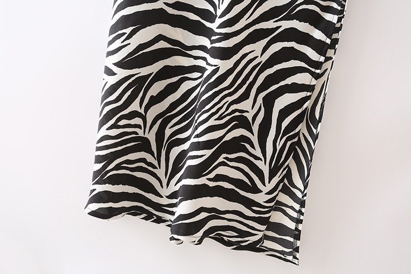 Satin Zebra Print Suspender Dress NSLQS101716