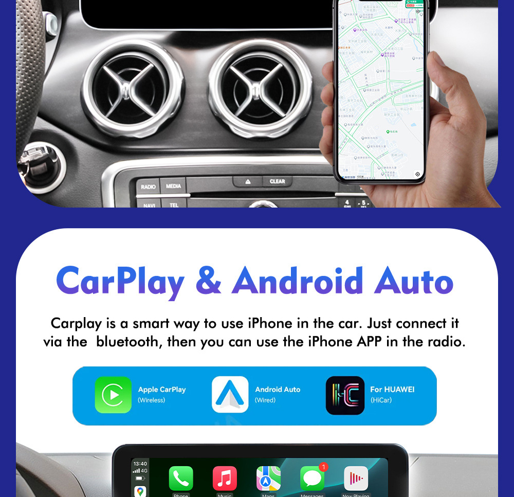 Suitable for Audi Series Linux System Car Navigation All-In-One Machine Supports Carplay Central Control Large Screen Navigator