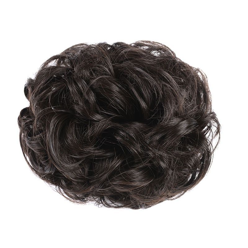 Peluca de las mujeres tocado corto Pelo Rizado bolsa Cola de Caballo Clip-on gran ola pera flor rollo mullido natural realista horquilla pelo agarre
