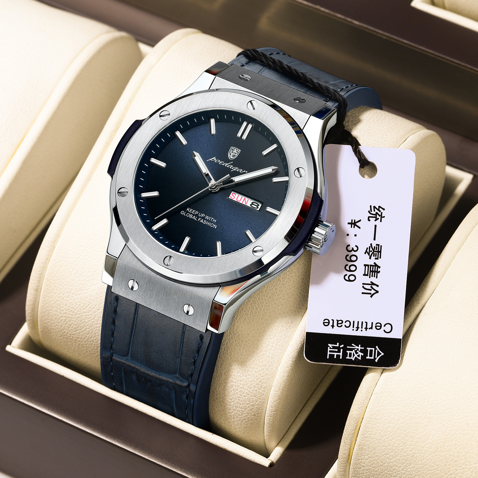 waterproof casual quartz swiss watch