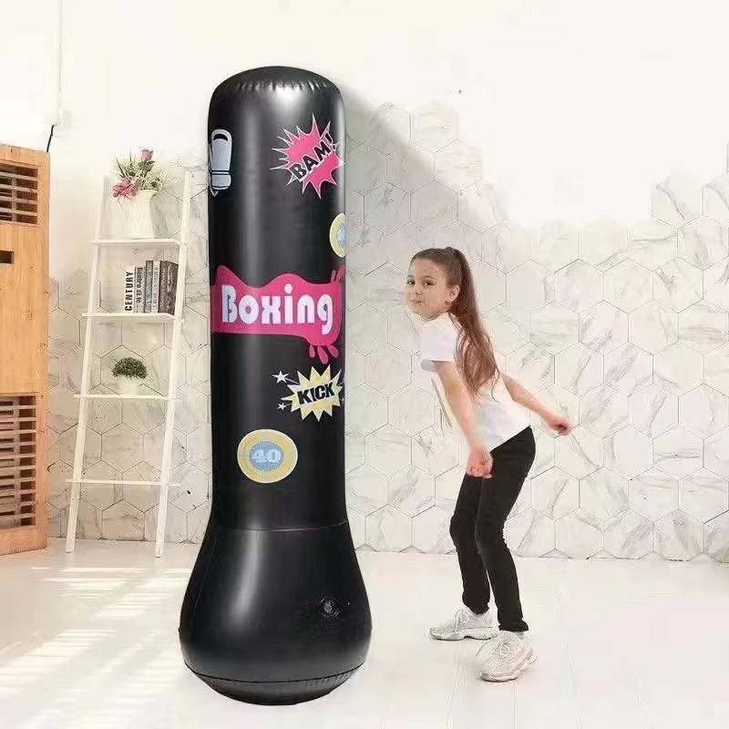 Boxing sacos de arena vaso columna de boxeo para niños fitness inflable bolsa de arena vertical juguete para niños equipo de entrenamiento de boxeo