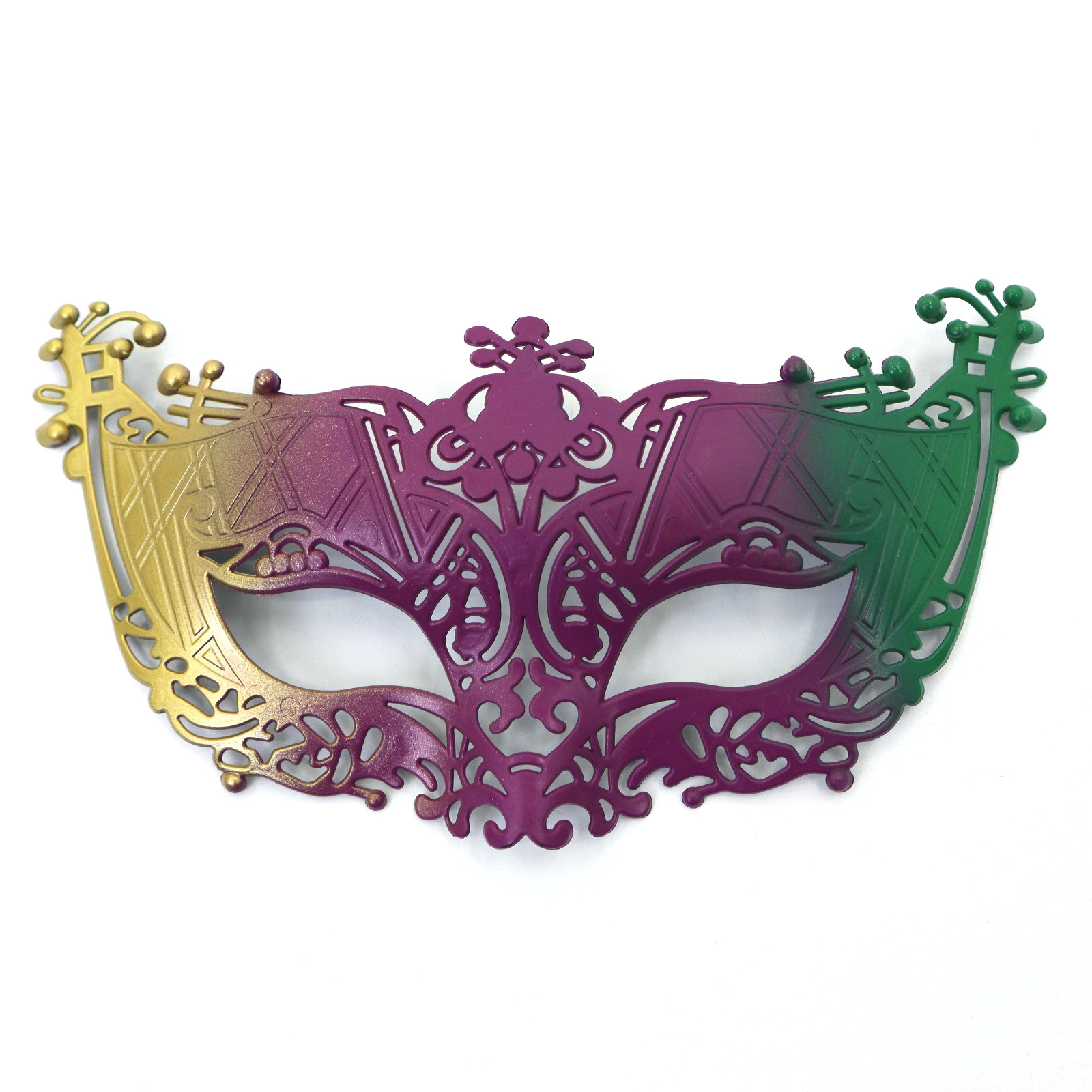 Amazon TK carnaval oro roxo verde tricolor retro máscara de mitad de cara espectáculo de escenario de fiesta máscara de accesorios