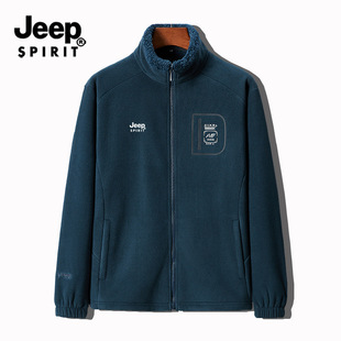 2022 Autumn and Winter New Men's Fleece Jacket Men's Fleece-lined Thickened Casual Collar Loose Fashion Sweater Cardigan