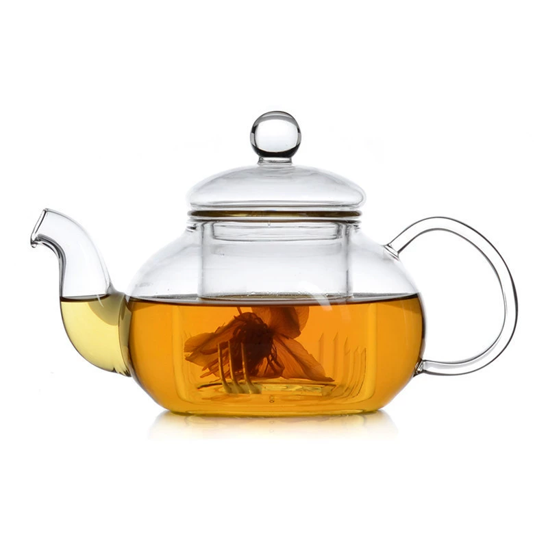 Glass teapot, transparent flavored tea, filter, tea set, increased thickness